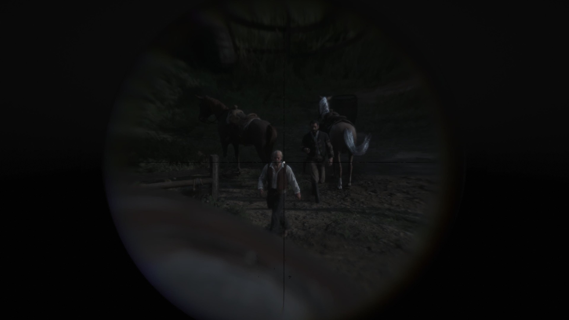 The villainous Red Leicester trains his sights on a target in Red Dead Online
