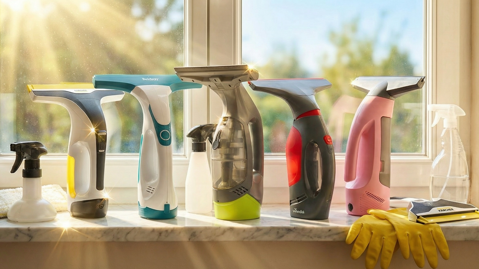 Best window vacs on a window ledge with sun coming through window