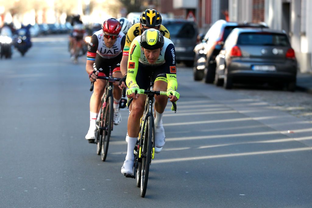 KUURNE BELGIUM FEBRUARY 27 Taco Van Der Hoorn of Netherlands and Team Intermarch Wanty Gobert Matriaux competes during the 74th Kuurne Bruxelles Kuurne 2022 a 1951km race from Kuurne to Kuurne KuurneBxlKuurne on February 27 2022 in Kuurne Belgium Photo by Bas CzerwinskiGetty Images