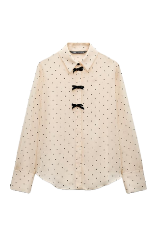 Zara Polka Dot Bows Shirt