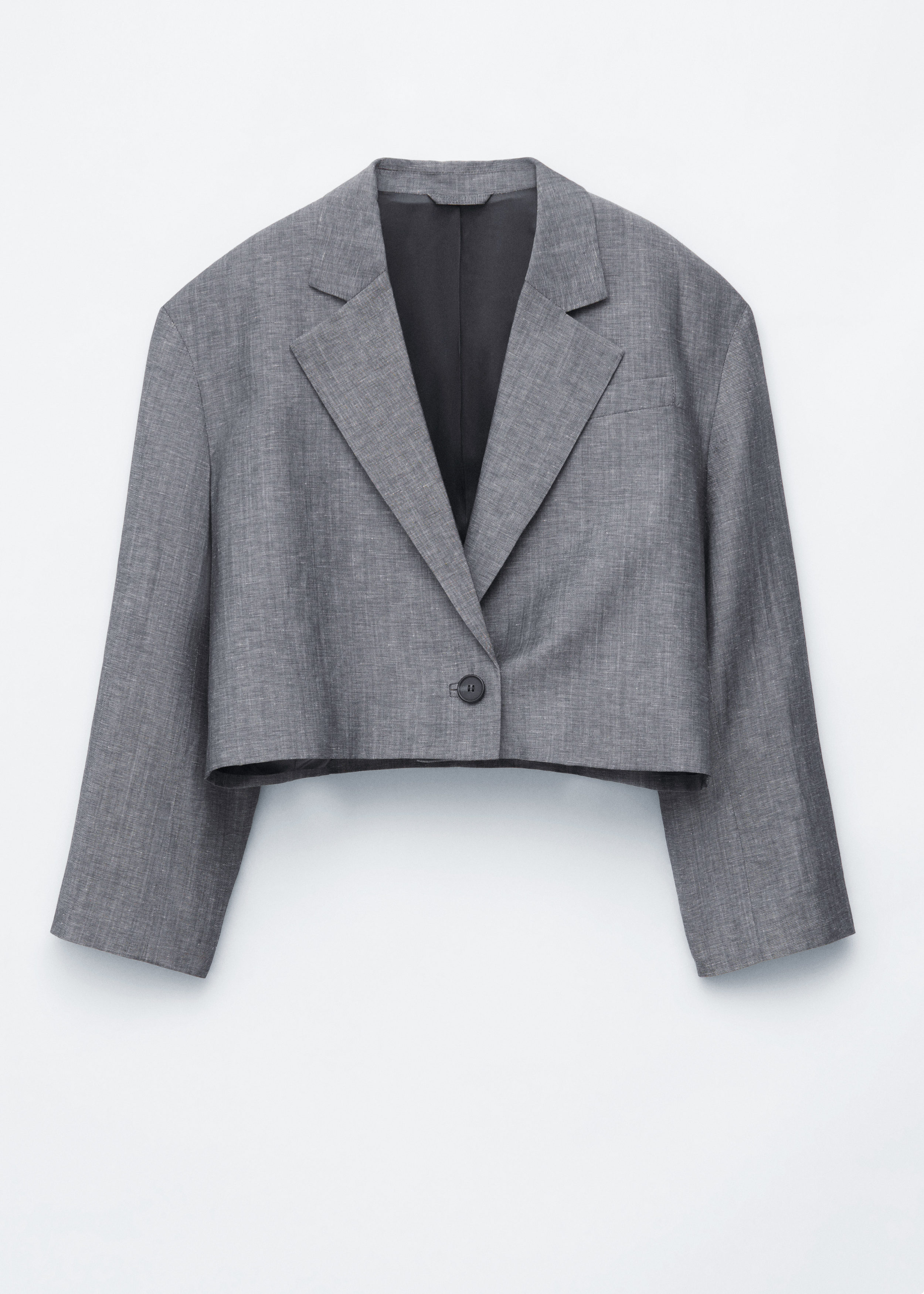 Cropped Linen-Blend Blazer