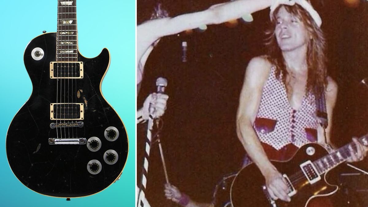 Randy Rhoads with his Gibson Les Paul