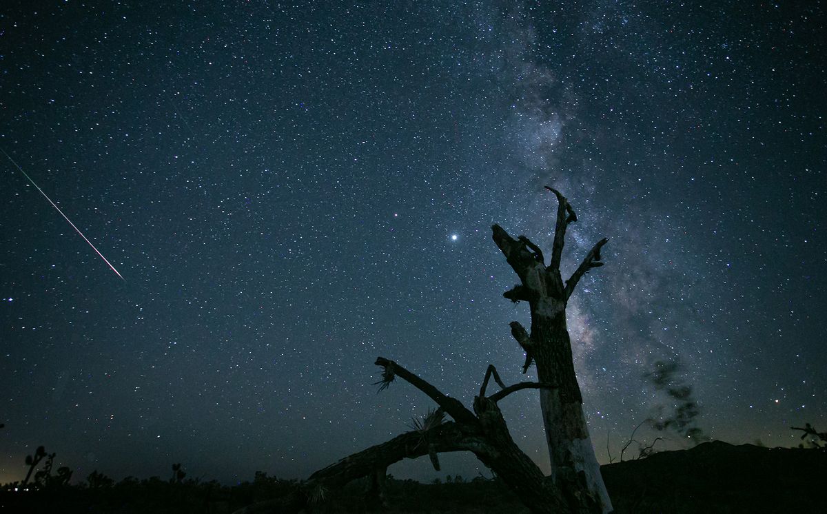 With a new strategic plan, the American Geophysical Union (AGU) is taking action against systemic racism. Tyler Leavitt captured this photo of a Perseid meteor over the desert near Las Vegas on Aug. 12, 2020.