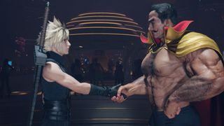 Cloud and Dio shake hands