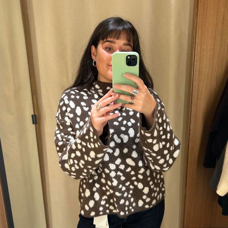 Image of deer print jumper