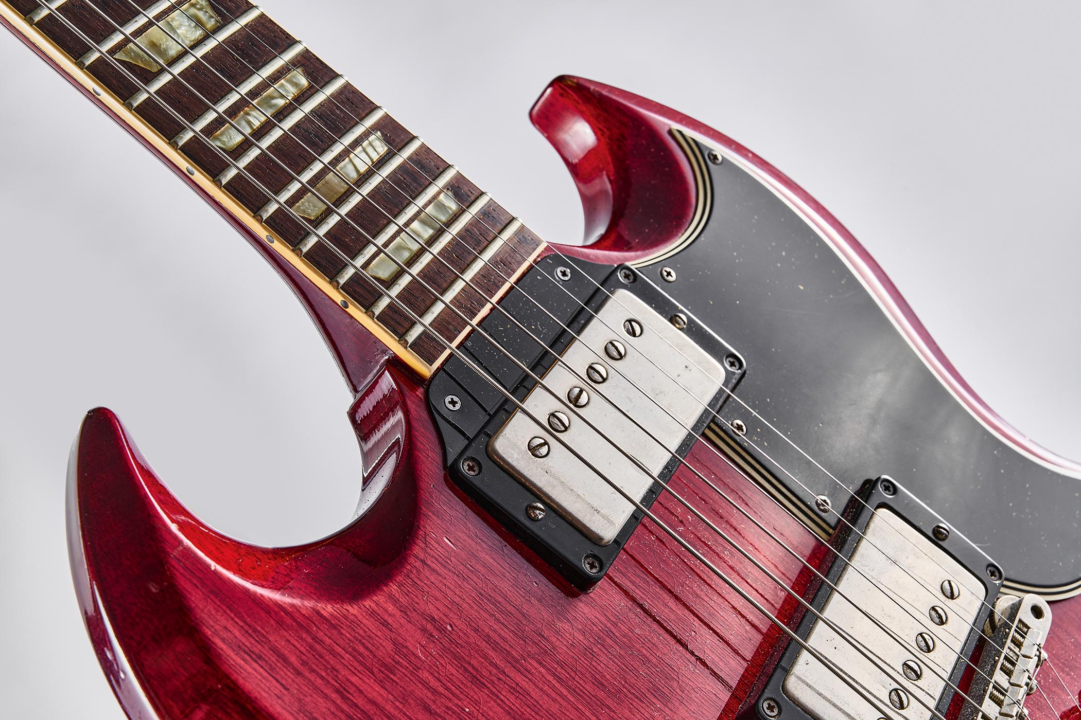 Gary Moore's 1962 Gibson Les Paul photographed against a light gray background.