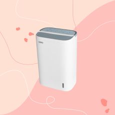 VonHaus dehumidifier on pink background