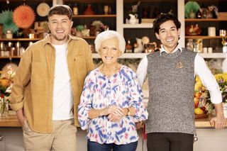 Roman Kemp with Mary Berry and Tom Read Wilson.