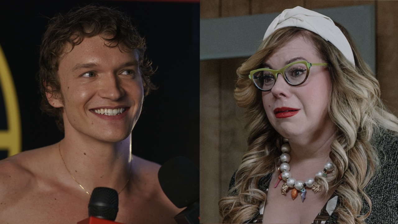 Side by side:  Ilya shirtless during interviews in Heated Rivalry, Penelope looking worried with white headband and light green glasses in Criminal Minds Evolution Season 19