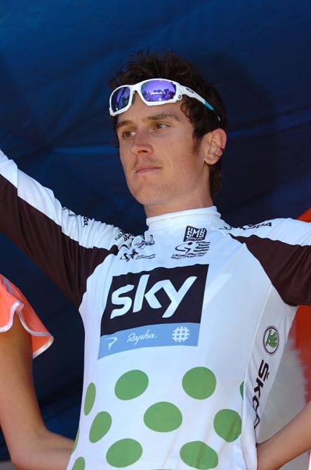 Geraint Thomas (Sky) on the podium