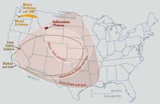 US Volcano Ashbeds Map