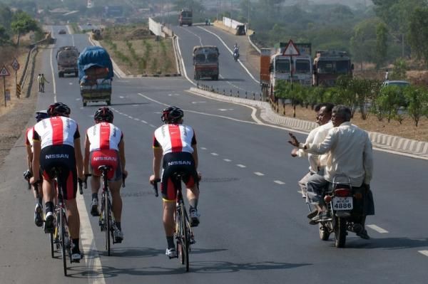 Riders brave the busy roads around Mumbai in the name of training