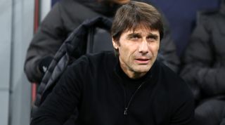 Former Chelsea and Tottenham Hotspur head coach Antonio Conte looks on during the UEFA Champions League last 16 match between AC Milan and Tottenham Hotspur at the San Siro on 14 February, 2023 in Milan, Italy. being lined up by Bayern Munich