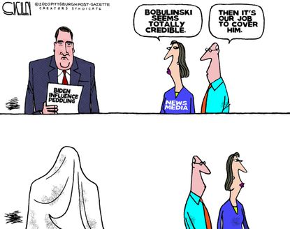 Political Cartoon U.S. Biden media Bobulinski