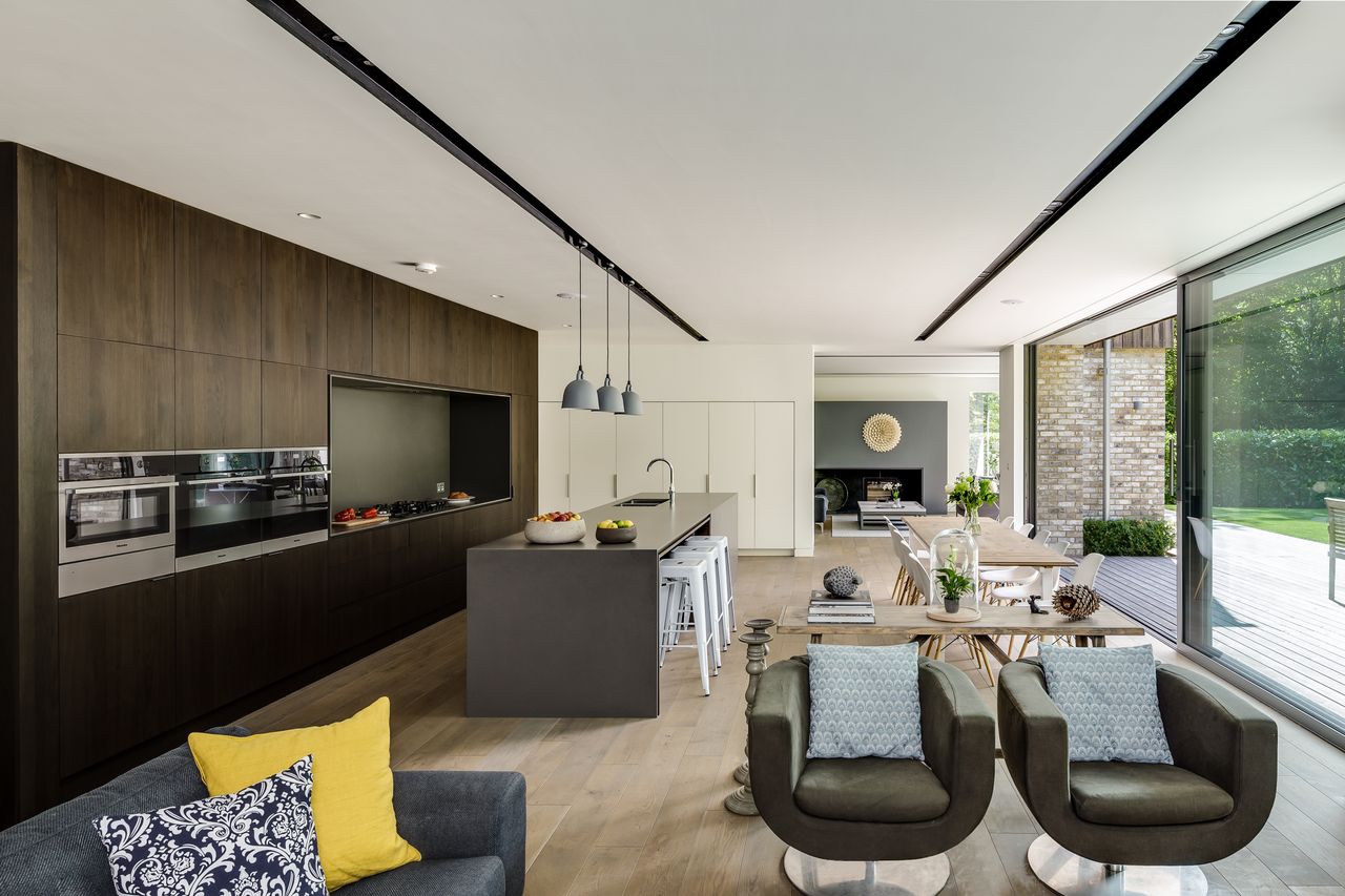 open place kitchen, living and dining area