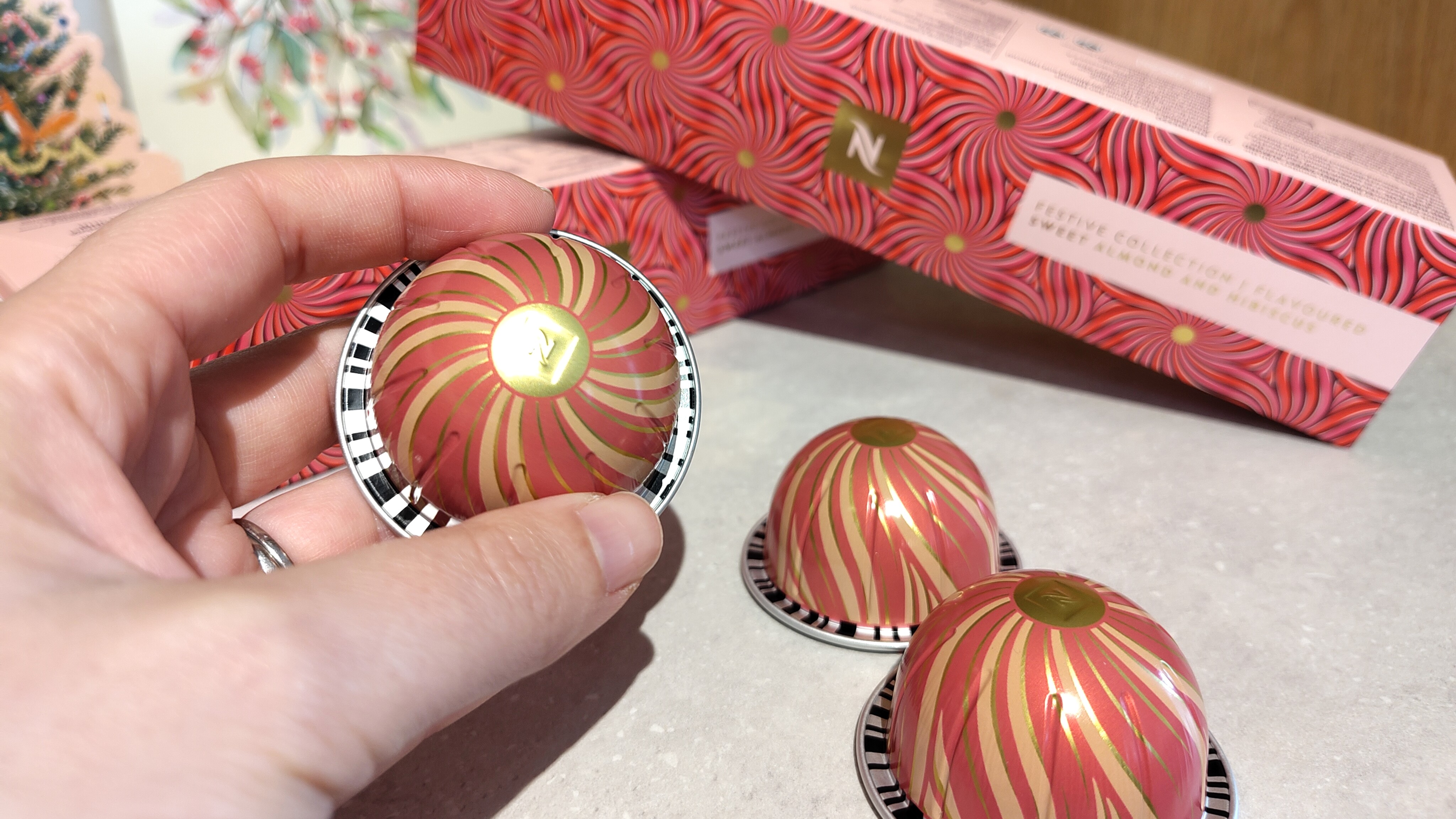 Nespresso Festive Collection Sweet Almond and Hibiscus capsules