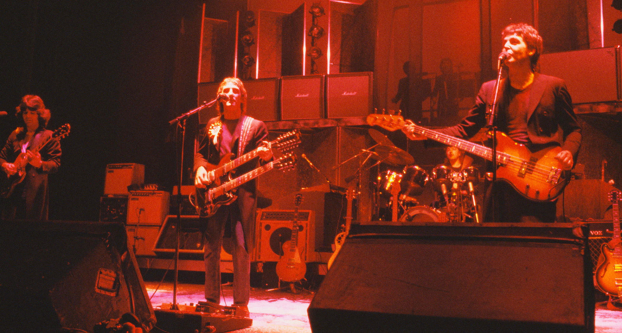 Paul McCartney and Wings perform live at the at the Royal Court Theatre, Liverpool, in 1979