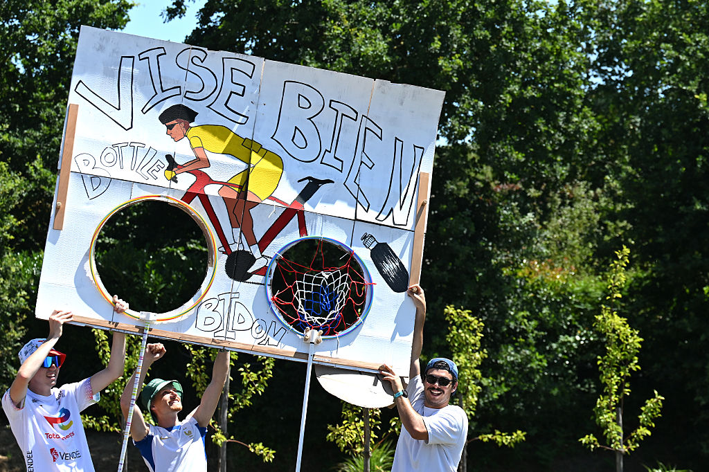 LAVAL, FRANCE - JULY 12: Fans during the 112th Tour de France, Stage 8 a 197km stage from Saint-Meen-le-Grand to Laval (Espace Mayenne) / #UCIWT / on July 12, 2025 in Laval, France.