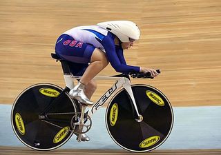 Sarah Hammer (United States) debuted a prototype Felt TK1 track frame at this year's Olympic Games.