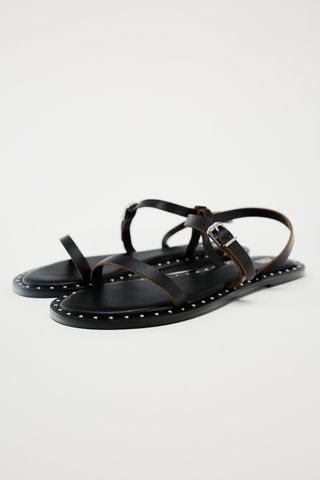 Zara Flat Leather Sandals