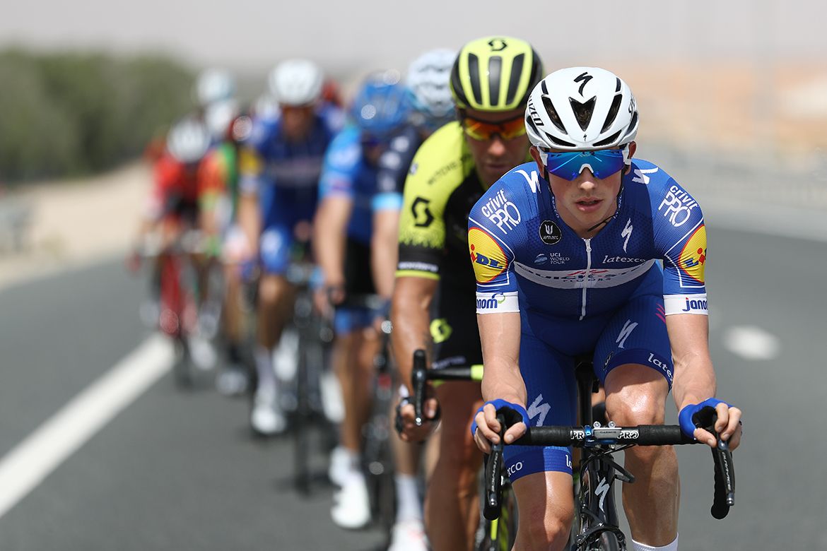 James Knox was deployed at the head of the peloton for Quick-Step