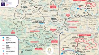 Maps for the Paris 2024 road cycling events