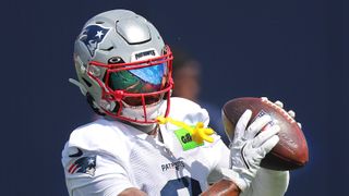 Foxborough, MA - September 3: New England Patriots wide receiver Stefon Diggs makes a catch during practice on September 3, 2025. (Photo by John Tlumacki/The Boston Globe via Getty Images)