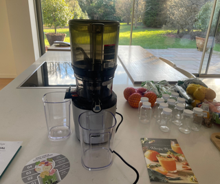 Kuvings Auto10 Hands-Free Juicer in the test kitchen