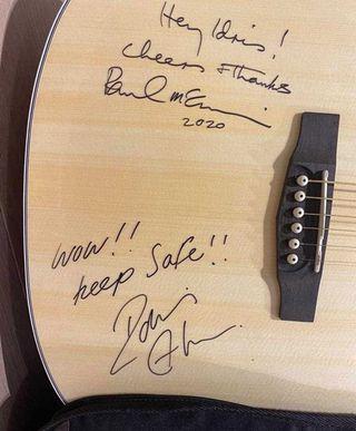 Cort acoustic signed by Paul McCartney and Idris Elba