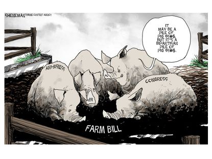 Political cartoon farm bill