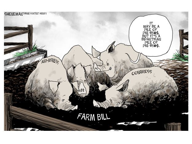 Political cartoon farm bill