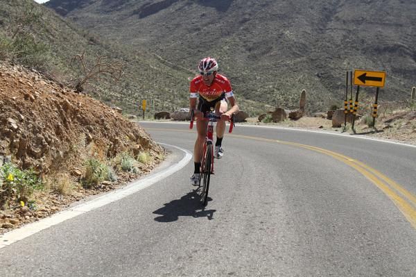 Phil Gaimon heads up the climb