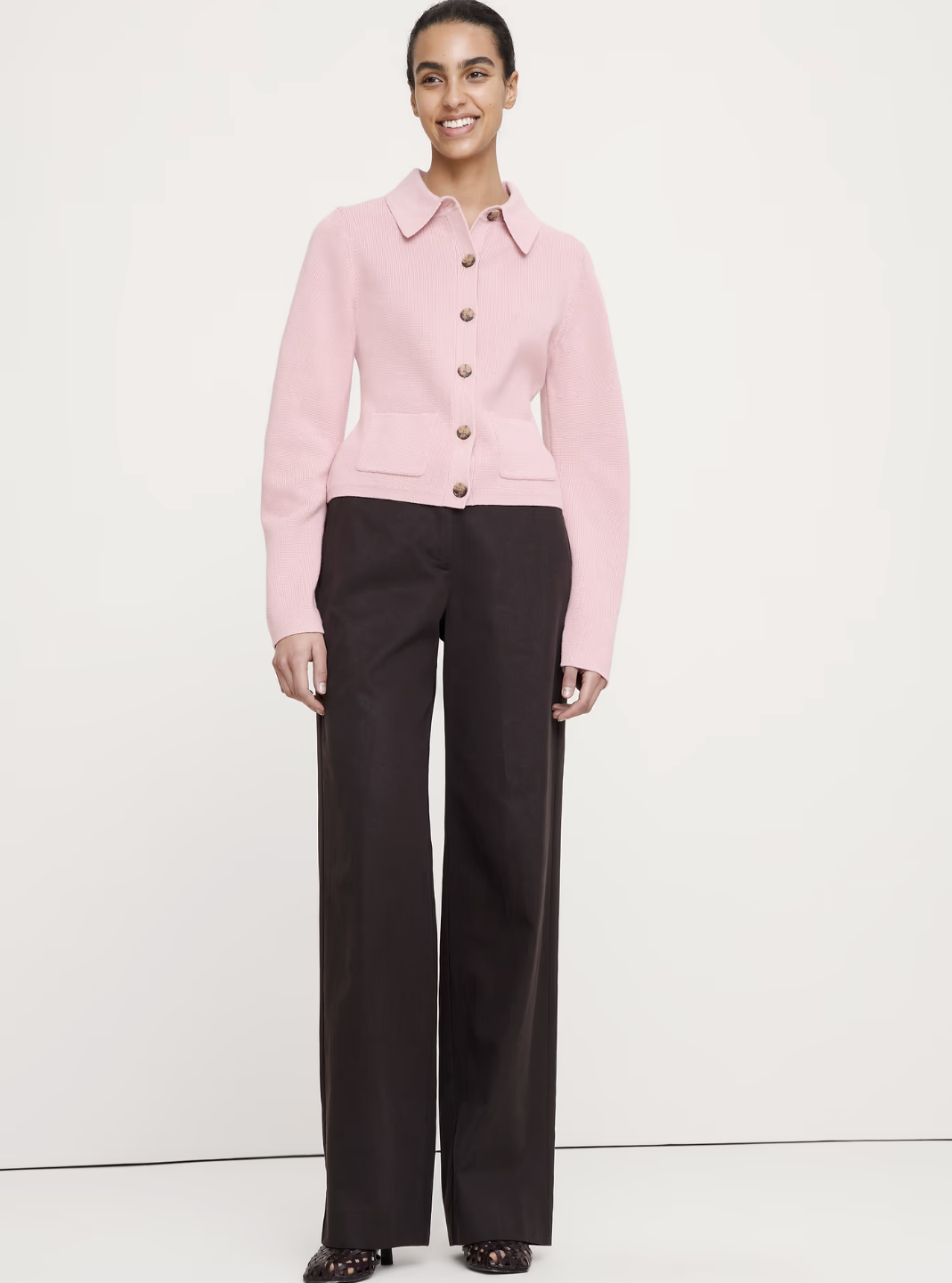 Banana Republic, Larkspur Cotton-Silk Polo Cardigan