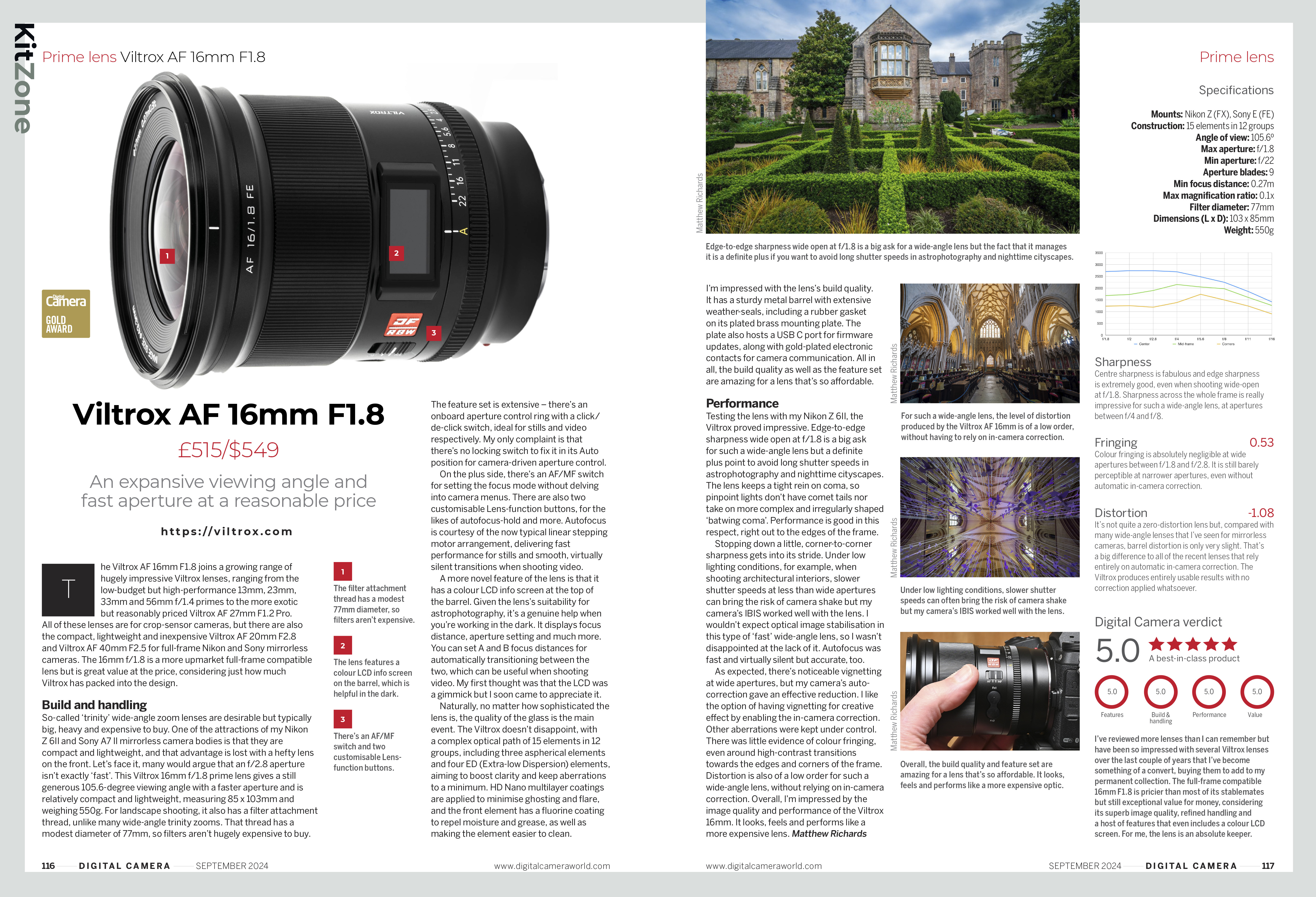 Image showing the Viltrox AF 16mm lens review as discussed in the September 2024 issue of Digital Camera magazine