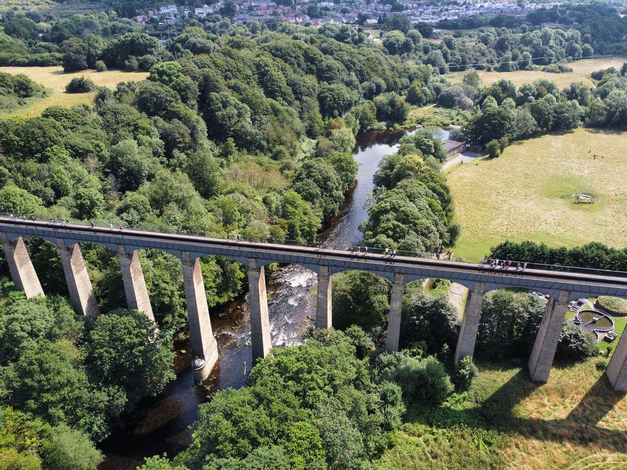 A photo of Pontcysyllte Aqueduct from the air.