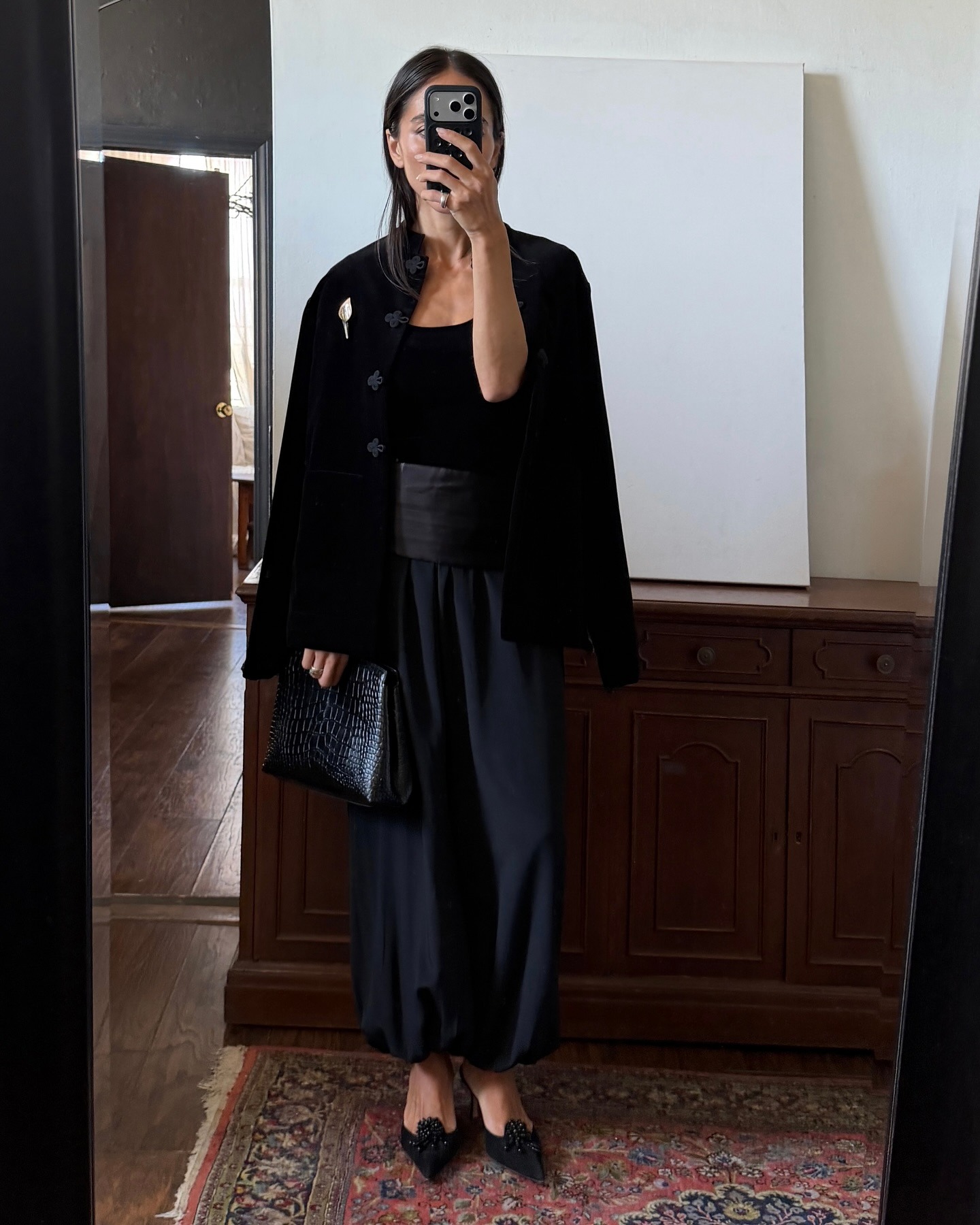 Alexis Badiyi wearing a polished fall outfit.