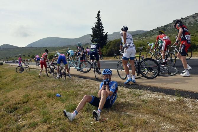 Christian Vande Velde (Garmin-Sharp) hit the deck hard during stage 5