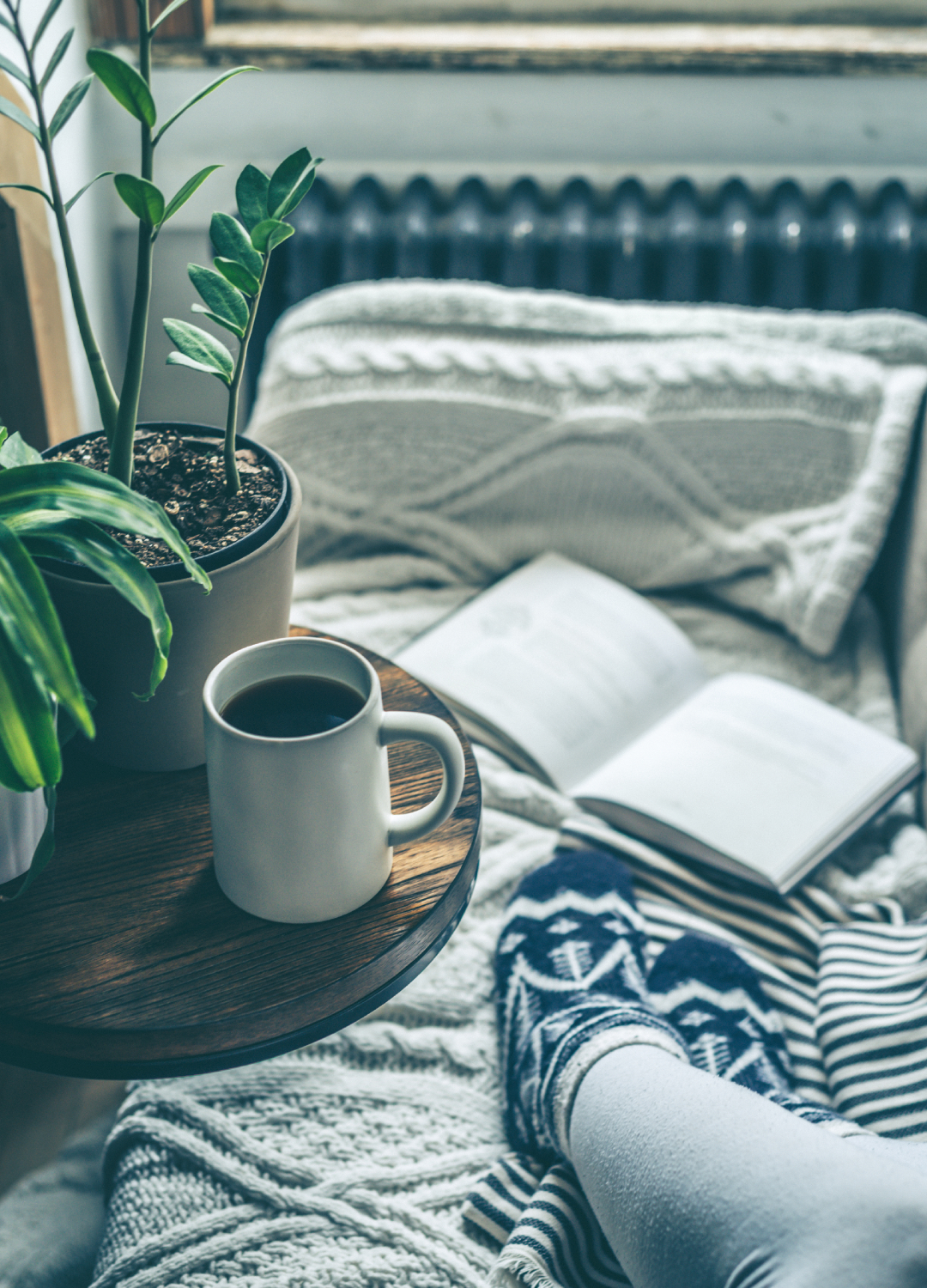 Reading corner with different textures