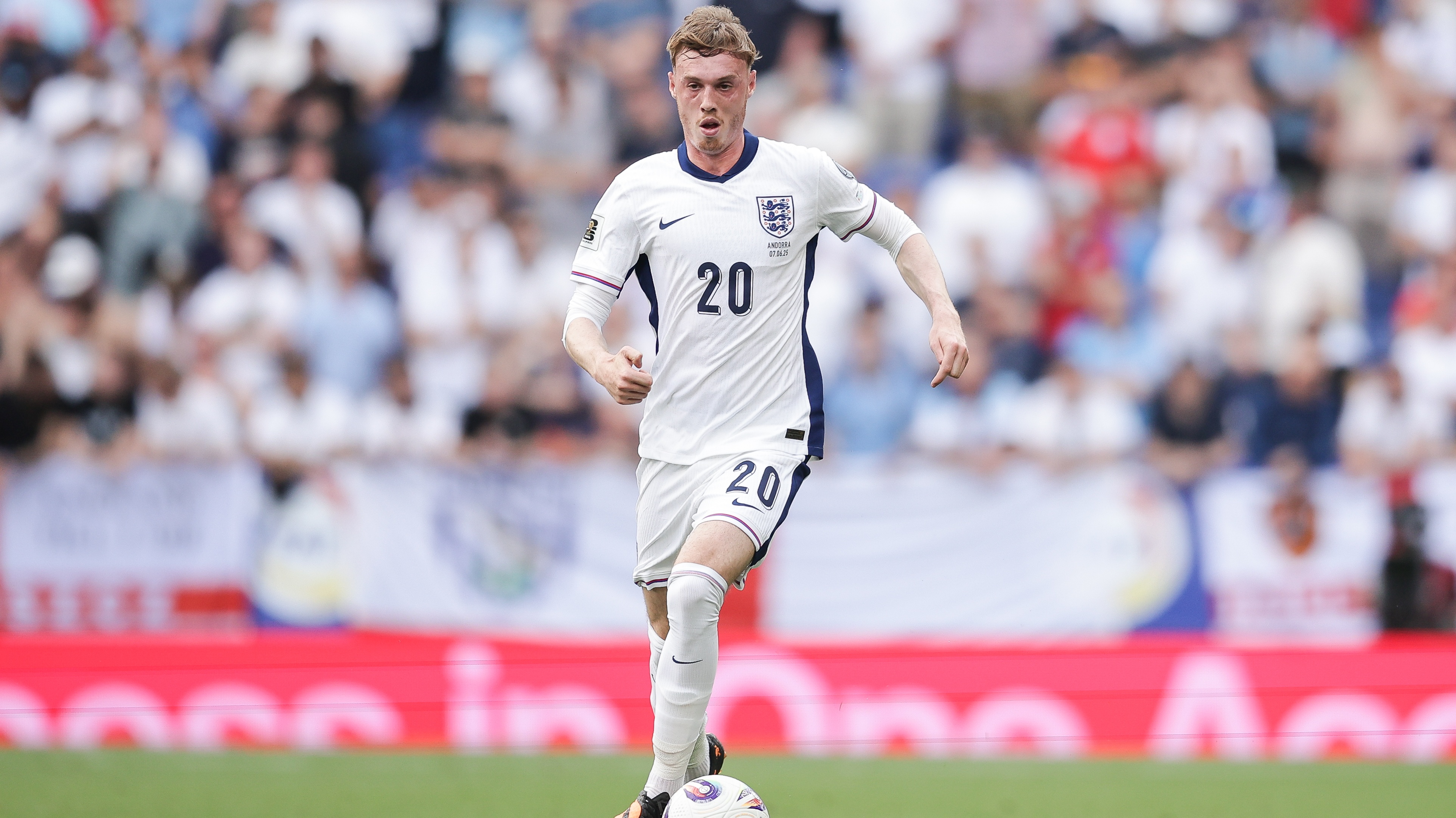 Cole Palmer of England run with the ball during the FIFA World Cup 2026 European Qualifies