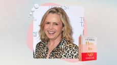 an image of author and wellness guru liz earle in a leopard print dress, smiling, with her book how to age will in the bottom right, and a few blobs of sunscreen on the top left