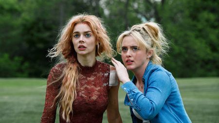 Samara Weaving and Kathryn Newton in "Ready or Not 2: Here I Come" (2026)