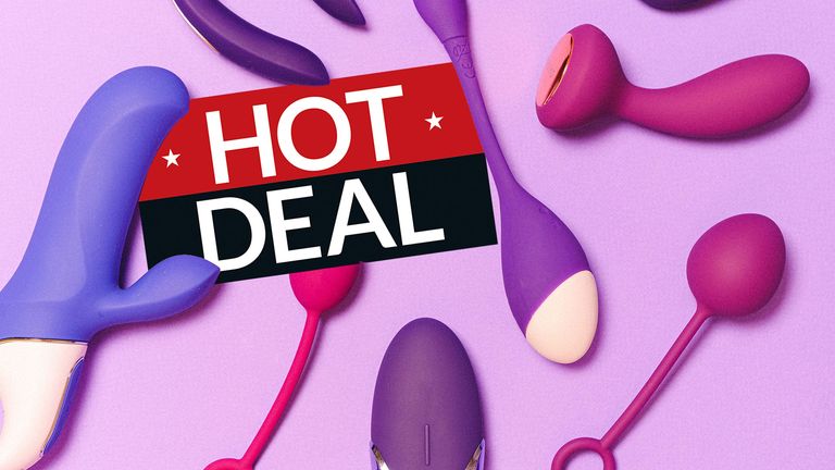 Selection of sex toys with deals badge overlaid