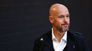 Erik ten Hag the head coach / manager of Manchester United during the Premier League match between Burnley FC and Manchester United at Turf Moor on September 23, 2023 in Burnley, England.