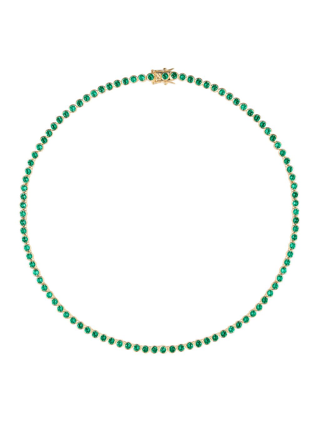 James Bezel RiviÈre Necklace in Nano Emerald, 18k Gold Vermeil