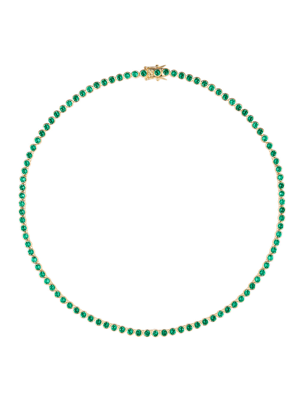 James Bezel Rivi&Egrave;re Necklace in Nano Emerald, 18k Gold Vermeil