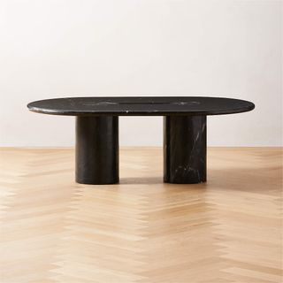 black marble rounded coffee table
