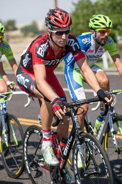 Taylor Phinney (BMC) hanging tough after his first stage crash.