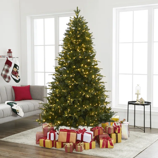 Traditional prelit Christmas tree