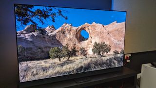 Philips OLED908 with rock formation on screen 