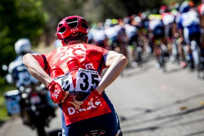 A Drapac rider loads some bottles in the 2015 Tour of the Gila.